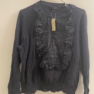 Jcrew (NWT) navy ruffle sweater